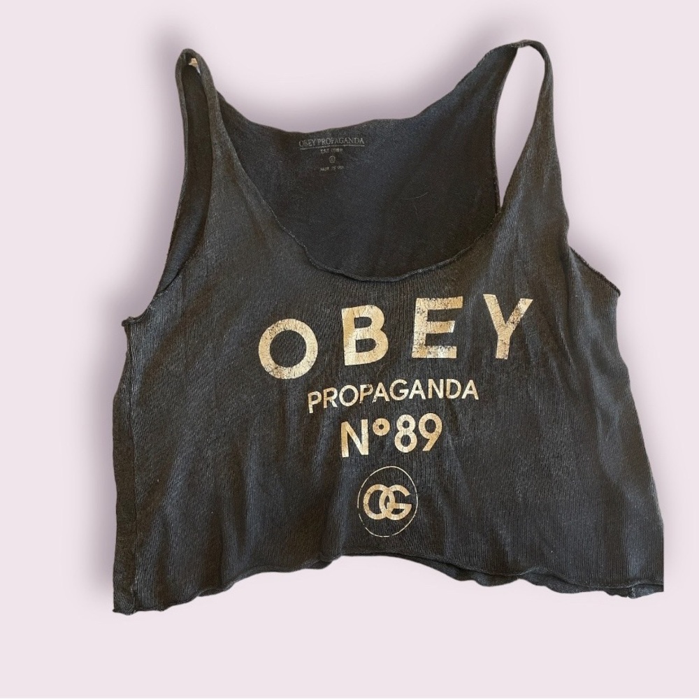 Distressed OBEY Tank Top
